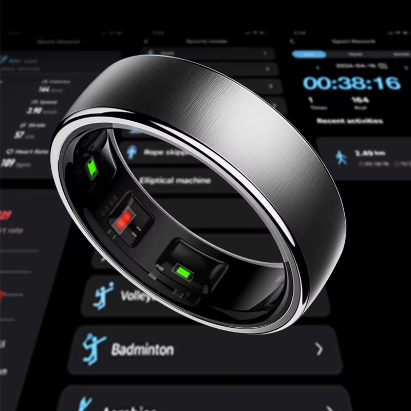 R10 Waterproof Smart Ring Health Monitor Men & Women Health & Sleep Monitor Smart Rings Multi-Sport Modes Qring APP