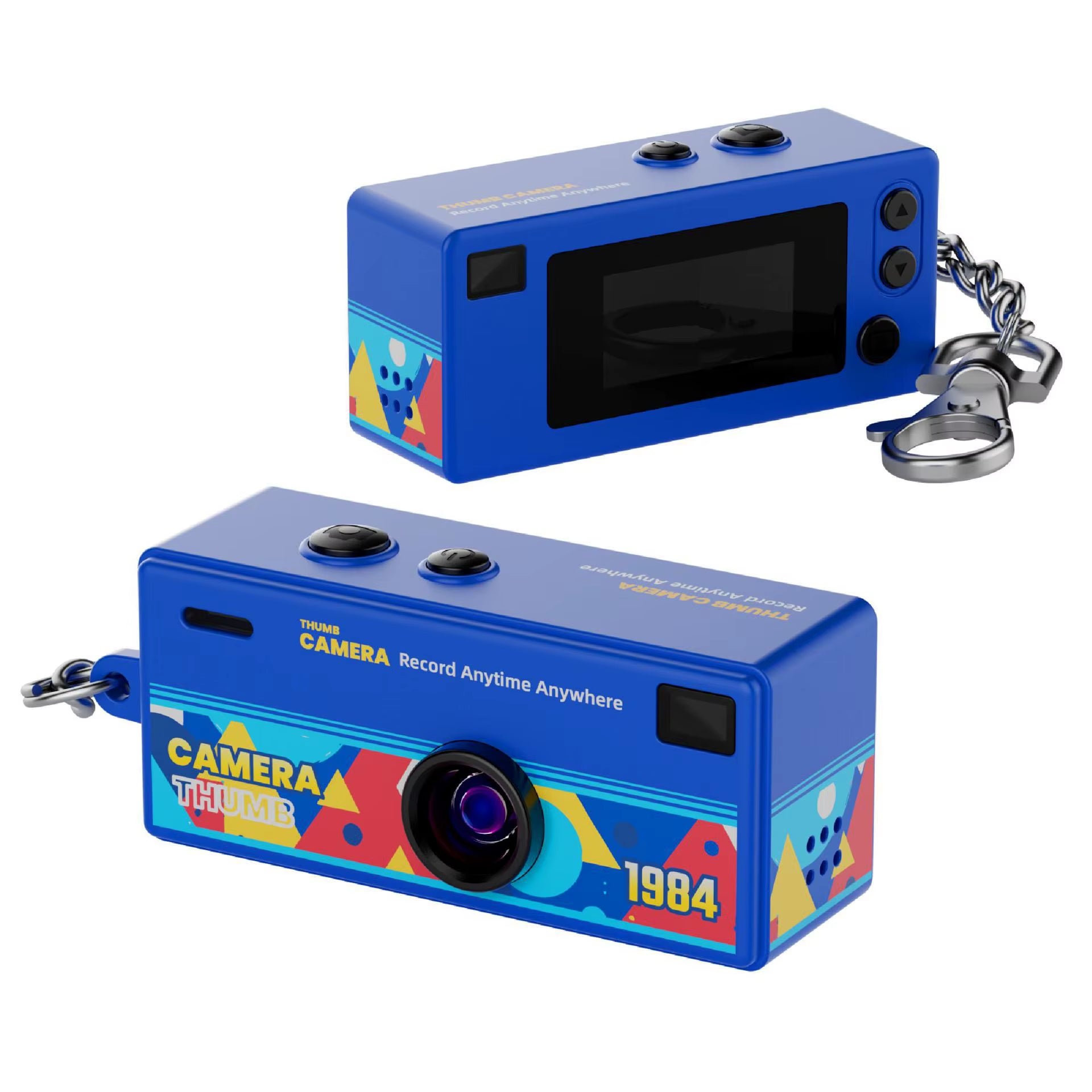Retro 1984 Thumb Camera Mini Keychain Backpack Portable CCD Digital Camera Instant Camera